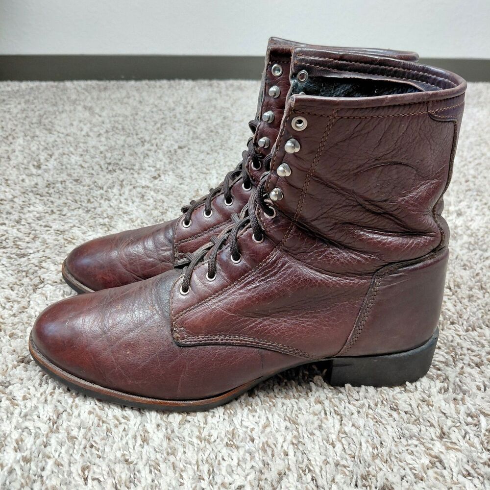 Ariat Heritage Lacer Cowboy Western Boots Mens 11 Brown Leather Lace Up